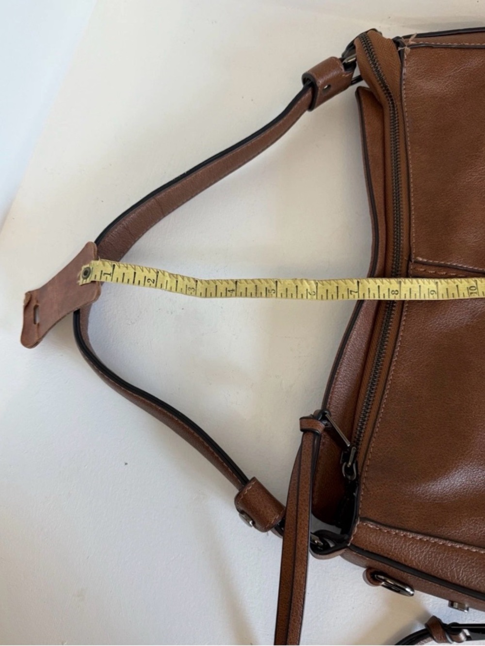 Realer Lg Faux Leather Bag Brn 14”Wx11”Hx5.5”D NO Crsbdy Strap Western Baby - Picture 3 of 16